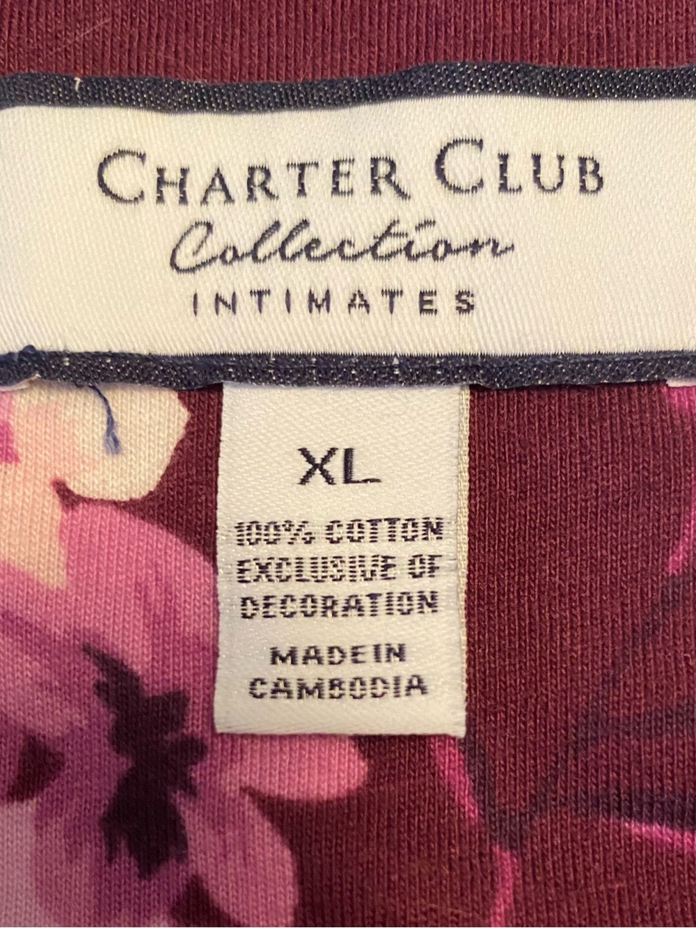 Charter Club Plum Floral Lace-Trim Nightgown - Picture 3 of 6
